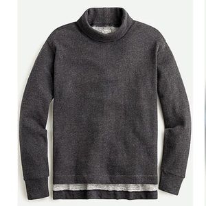 J. Crew Vintage Cotton Terry Turtleneck - charcoal Heather gray